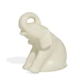 elephant paperweight in ivory glaze, shape number 6490 by Rookwood Pottery, sold Apr 2022