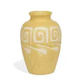 Camelot earthenware vase in yellow and white by Weller Pottery, sold Apr 2022