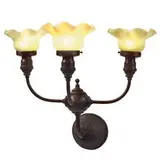 three-light wall sconce by Dankmar Adler and Louis Sullivan, sold Apr 2022