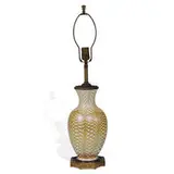 Durand, table lamp base with layered pulled feather decoration