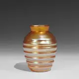 Durand, tapered form ribbed vase, #20199
