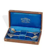 Gorham Manufacturing Company, Ivy master salt spoons, pair, in the original retailer's case