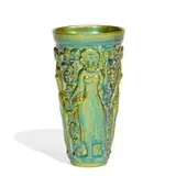 Zsolnay, vase with relief decoration of women holding wine goblets and grapes, Hungary