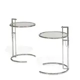 Eileen Gray, height-adjustable side tables, two