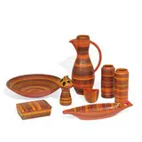 Alvino Bagni, group of eight articles: four vases, bowl, pitcher, lidded box and serving dish