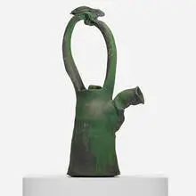 Ken Ferguson, lidded teapot, 1993, raku stoneware