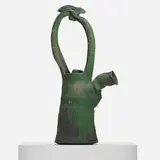 Ken Ferguson, lidded teapot, 1993, raku stoneware