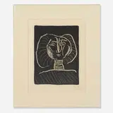 Tête de Femme Fond Noir by Pablo Picasso, 1945, lithograph on paper, sold Apr 2013