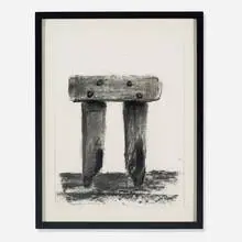 David Nash, Ancient Table, 1990, charcoal on paper