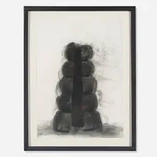 David Nash, Threshold Column, 1990, charcoal on paper