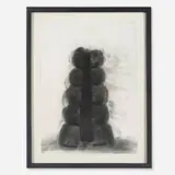 David Nash, Threshold Column, 1990, charcoal on paper