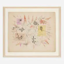 Julio de Diego, untitled, 1946, pastel, pencil and ink wash on paper