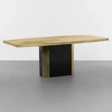 Georges Mathias, dining table, c. 1980, acid-etched brass, laminate