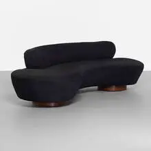 sofa by Vladimir Kagan, c. 1975, ultrasuede, rosewood, sold Apr 2013