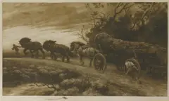 Untitled by Herbert Dicksee, Herbert Thomas Dicksee RE (1862-1942) THE CREST OF THE HILL Etching on vellum, sold Jun 2019