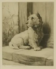 Untitled by Herbert Dicksee, A TERRIER Etching, sold Jun 2019