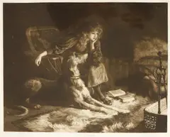 Untitled by Herbert Dicksee, AN IRISH WOLFHOUND Etching, sold Jun 2019