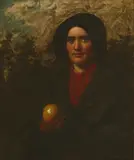 Daniel Maclise, Untitled, HOLDING AN APPLE Oil on canvas 77 x 64.5cm