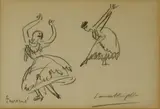 Laura Knight, Untitled, black chalk 17 x 24.5cm .
