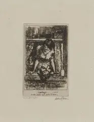 John Sloan, Greetings, alternatively titled Mother and Child at a Window (Morse 170), 1914/1915., Etching on paper