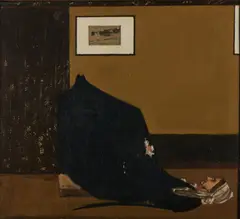 George Deem, The Fall of Whistler's Mother, oil on canvas