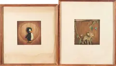 Disney Studios, Four framed Disney cells, gouache on celluloid on watercolor background