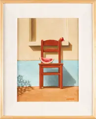 R. B. Sprague, Brown Chair and Watermelon, 1992, oil on linen