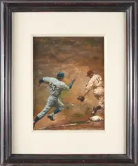 Lance Richbourg, Covering First, 1994, oil on board