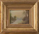 19th Century American School, After Frederic Edwin Church Morning in the Tropics, oil on wooden board