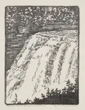 Jane Berry Judson, Middle Falls, Letchworth Park,, Woodcut on paper; titled and signed 'Jane Berry Judson' in pencil along the lower margin; matted