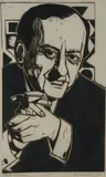 American School, André Mallaux, 1971, Woodcut on paper; titled
