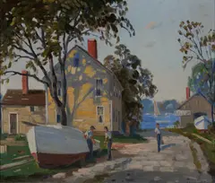 Charles Gordon Harris, Emmons Street, Pawtuxet, RI, oil on board