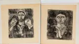 Fred Nagler, Pair of Unframed Woodblock Prints; Christ and Adoration of the Man, ink on paper