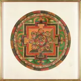 Tibetan Thangka, Thangka depicting a Mandala, Sino-Tibet, mixed media on unstretched canvas