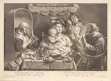 Jacob Jordaens, The Family Concert with Study, 1581-1659, engraving on paper