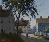 Charles Gordon Harris, Pawtuxet Lane, oil on board
