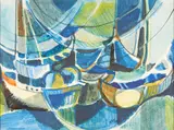 J. Richard Sorby, Rocking Boats, watercolor, ink, and gouache on paper