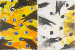 Robert Zakanitch, Jamboree Crows diptych, color lithograph