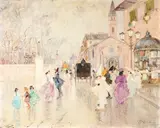 Luigi Cagliani, Carnival, oil and pencil on Masonite