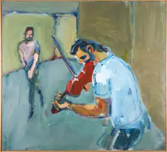 Alex Liros, Violin Player, oil on canvas