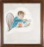 Charles Henry Cushman Parker, Kellog's Cereal Illustration, oil on canvas