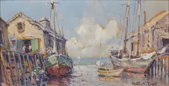 Arthur Diehl, Boats, oil on canvas