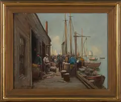 Arthur Diehl, Dock Workers, oil on canvas
