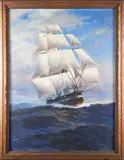 American School, Clipper Ship, oil on canvas
