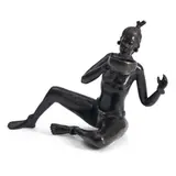 American School, Pair of Figures with Bowl, bronze with black patina
