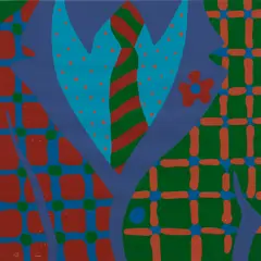 Flowering Woman and Flowering Man by Clayton Pond, 1969, Color screenprints on paper; each titled, sold Aug 2023