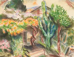 William Horace Muir, Autumn Landscape, pastel on paper