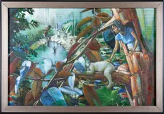 Mildor Chevalier, Caribbean Paradise, oil on canvas