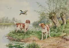 Albert Willms, Sporting Scene, watercolor on paper
