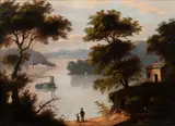 Hudson River View by American School, oil on canvas, sold Aug 2023